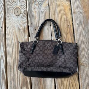 Coach Dark Brown and Black Shoulder Bag